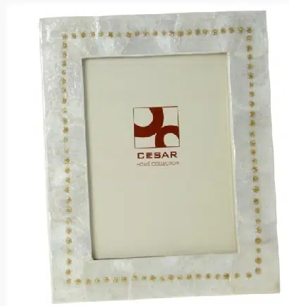 Portafotos nácar blanco puntos dorados(20x25cm)