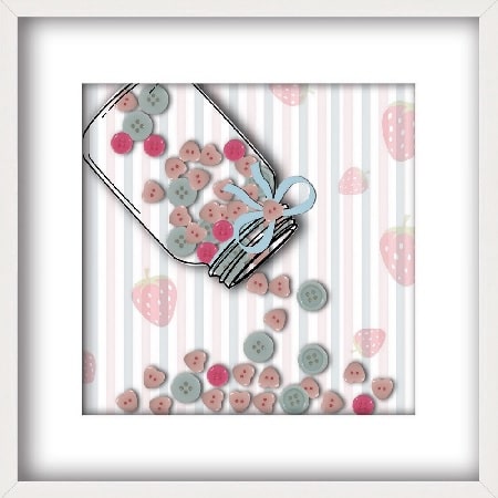 Set 2 cuadros botones multicolor(2M 30x3x30cm)