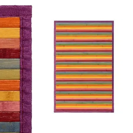 Alfombra bambú listas multicolor(60x90cm)