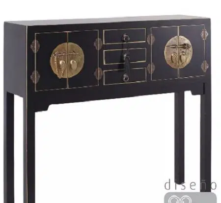 Consola estilo oriental negra (95x26x90)