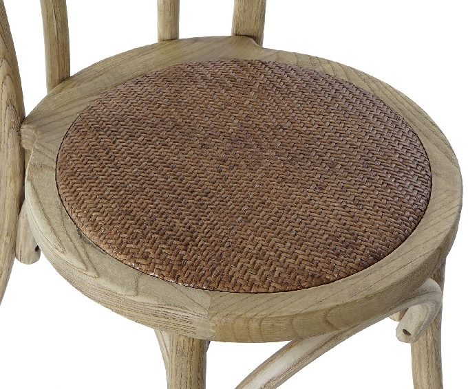 Set 2 Sillas Madera Olmo y Ratán Inés, Provenzal (43x44x89cm)