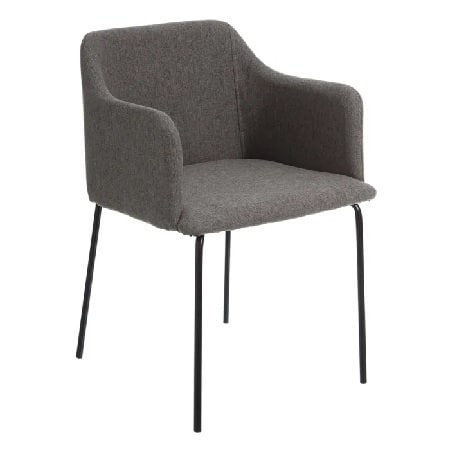Silla Apoyabrazos Microfibra  Gris Albany, Moderna(52x53x77cm)