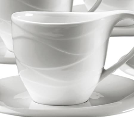 Set 6 tazas te blancas ondas(15x15x8.5cm)