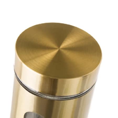 Set 3 botes de cocina cristal-metal oro(8,5dx20cm)