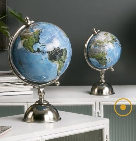 Figura bola del mundo azul-plata(20dx36cm)