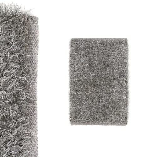 Alfombra poliéster gris pelo (50x80x2,5 cm)