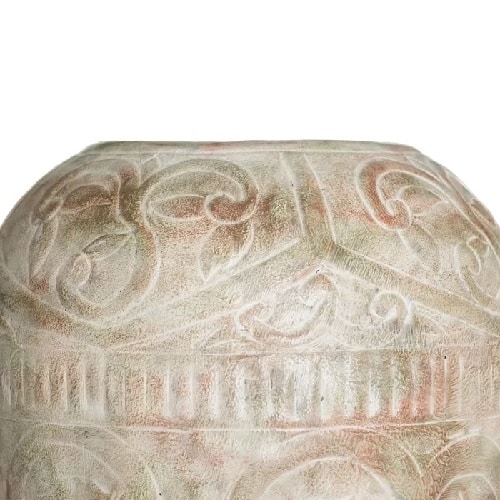 Jarrón suelo metal beige-verde Mikonos,clásico(28dx79cm)