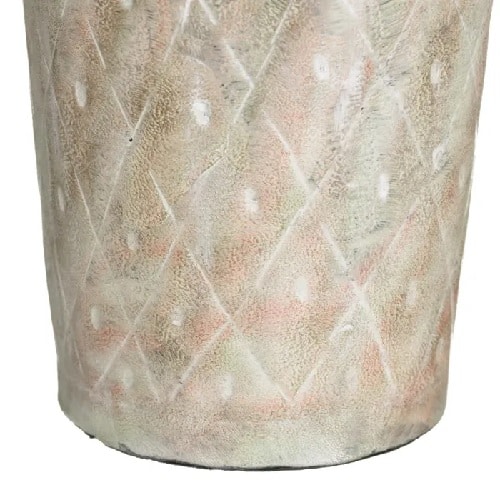 Jarrón suelo metal beige-verde Mikonos,clásico(28dx79cm)