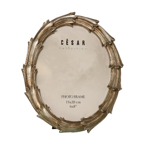 Portafotos ovalado resina plata vieja (15x20cm)