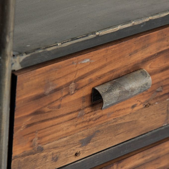 Escritorio madera-metal industrial (140x40x79cm)