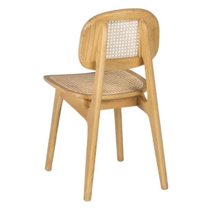 Set 2 Sillas Madera de Olmo y Rejilla Trenzada (42x50x80 cm)