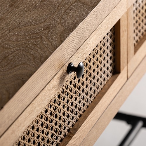 Consola dm-rejilla Halden,nórdica industrial(100x35x80cm)