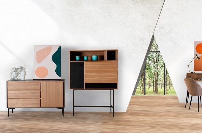 Armario M.D.F Negro Natural, Phoenix ( 195x38x138cm)