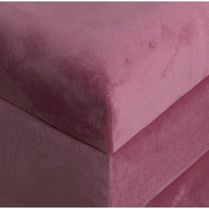 Baúl Descalzador Terciopelo Rosa Doble Compartimento (120x43x45 cm)