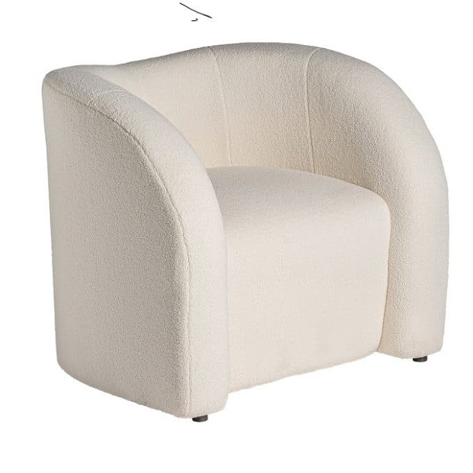 sillón blanco tejido rizo redondo moderno