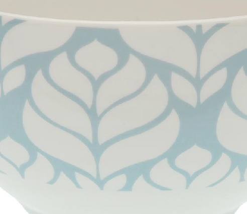 Bol Cerámica Blanco Azul Selene(14x14x8 cm)