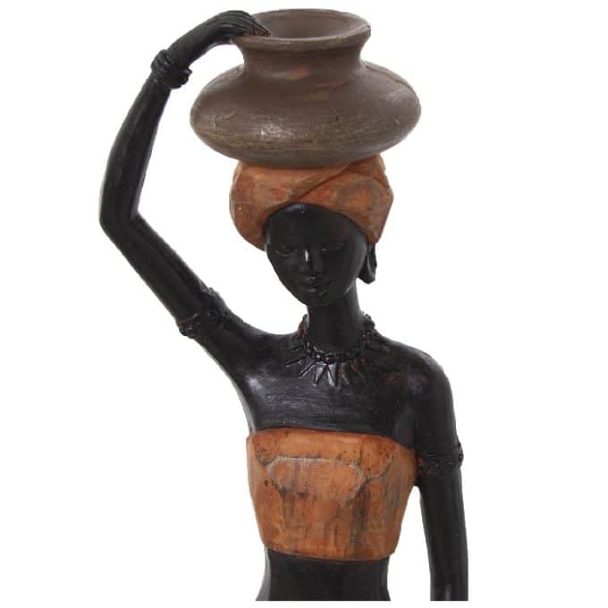Figura Africana en Resina (8x5x32 cm)