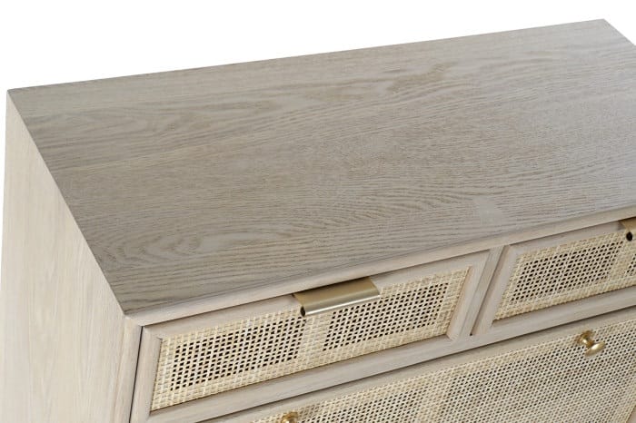Zapatero Madera Paulonia y Ratán Erika (70x32x120 cm) - Imagen 2