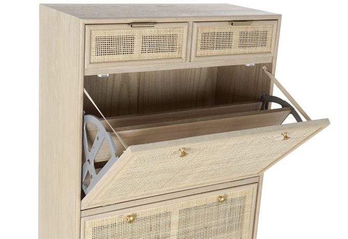 Zapatero Madera Paulonia y Ratán Erika (70x32x120 cm)