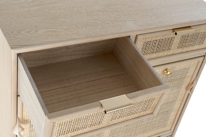 Zapatero Madera Paulonia y Ratán Erika (70x32x120 cm) - Imagen 4