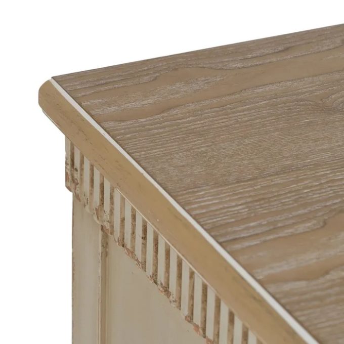 Cómoda Tres Cajones Abeto Crema Natural Amélie, Provenzal(102x45x84 cm)