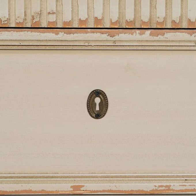 Cómoda Tres Cajones Abeto Crema Natural Amélie, Provenzal(102x45x84 cm)