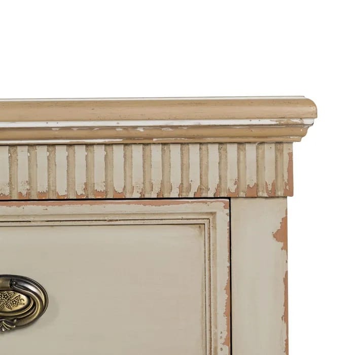 Cómoda Tres Cajones Abeto Crema Natural Amélie, Provenzal(102x45x84 cm) - Imagen 6