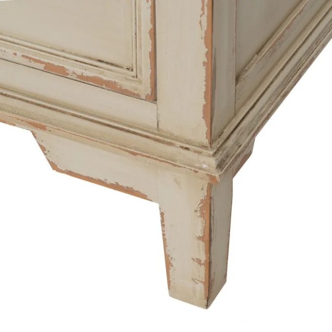 Cómoda Tres Cajones Abeto Crema Natural Amélie, Provenzal(102x45x84 cm)