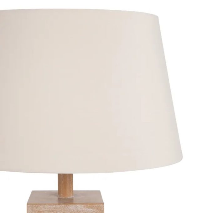 Lámpara Mesa Pie Tallado Decapada Eloise, shabby chic (45x45x75 cm)