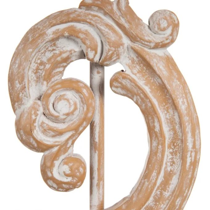 Lámpara Mesa Pie Tallado Decapada Eloise, shabby chic (45x45x75 cm)