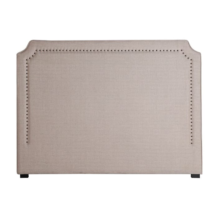 cabecero tapizado tejido beige tachuelas clásico