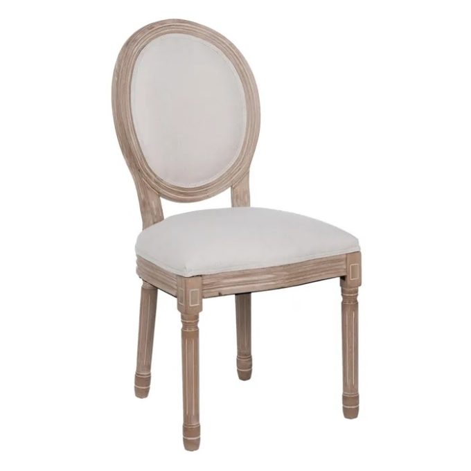 silla abedul tejido beige medallón redondo clásica