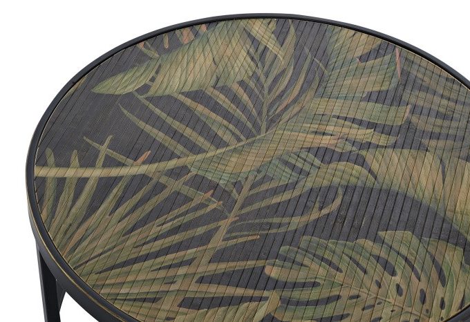 Set 2 Mesas Centro Abeto Palmeras, Tropical (80dx35cm)