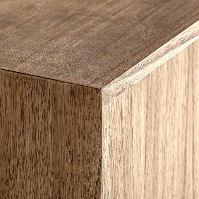 Aparador Tres Puertas Mindi Natural Luka, Nórdico (130x42x82 cm)