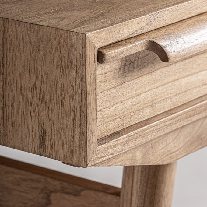 Escritorio de Tres Cajones Mindi Natural Luka, Nórdico (120x53x78 cm)