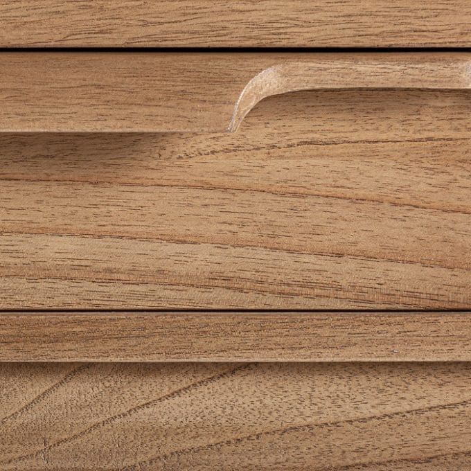 Escritorio de Tres Cajones Mindi Natural Luka, Nórdico (120x53x78 cm)