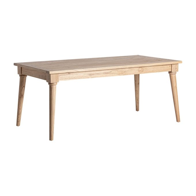 mesa de comedor extensible en madera de mindi natural nórdica 160-220 cm