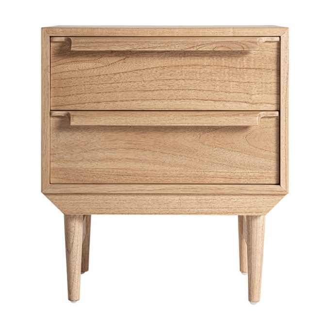 Mesita de Noche Mindi Natural Luka, Nórdica (55x47x63 cm)