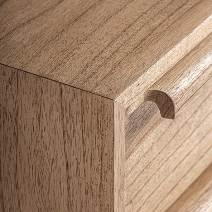 Mesita de Noche Mindi Natural Luka, Nórdica (55x47x63 cm)