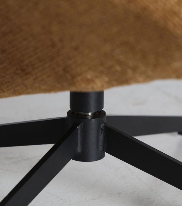 Sillón Giratorio Orejero Chenilla Ocre Bard, Contemporáneo (86x90x99 cm)