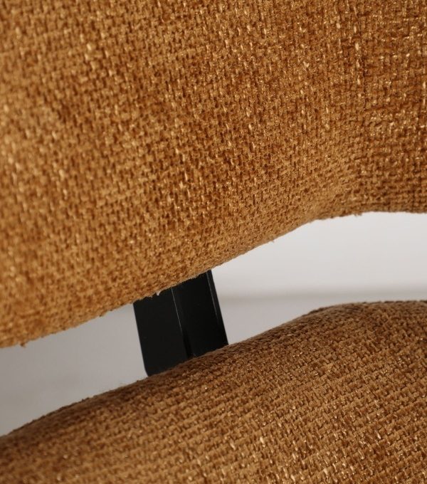 Sillón Giratorio Orejero Chenilla Ocre Bard, Contemporáneo (86x90x99 cm)