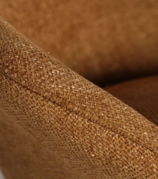 Sillón Giratorio Orejero Chenilla Ocre Bard, Contemporáneo (86x90x99 cm)