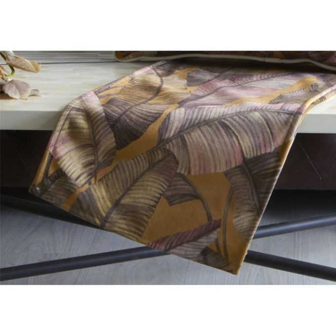 camino de mesa terciopelo hojas platanero