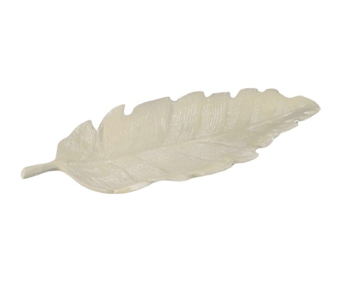 Centro de Mesa Hoja Aluminio Beige (33x15x3 cm)