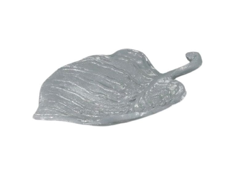 Centro de Mesa Hoja Aluminio Gris Mate (22x13x3 cm) - Imagen 2