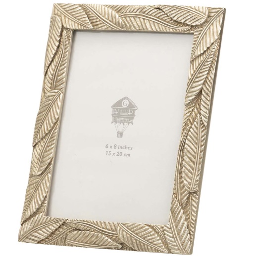 portafotos resina champagne marco hojas grabadas 20 25 cm