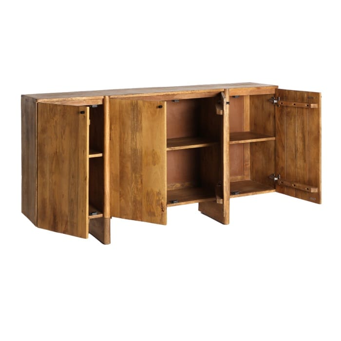 aparador de cuatro puertas en madera de mando y estilo nórdico