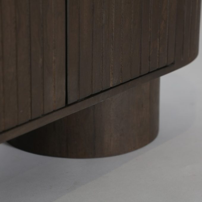 Aparador 4 Puertas Ovalado Mango Oscuro Kai, Art Decó (180x40x85 cm )