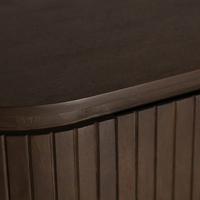 Aparador 4 Puertas Ovalado Mango Oscuro Kai, Art Decó (180x40x85 cm )