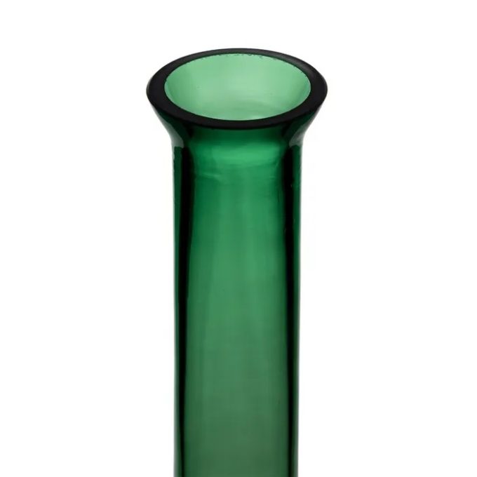 Jarrón Cristal Ánfora Verde (12dx34 cm)